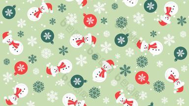 圣诞节背景模式雪人雪花圣诞节球运动图形